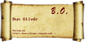 Bun Olivér névjegykártya